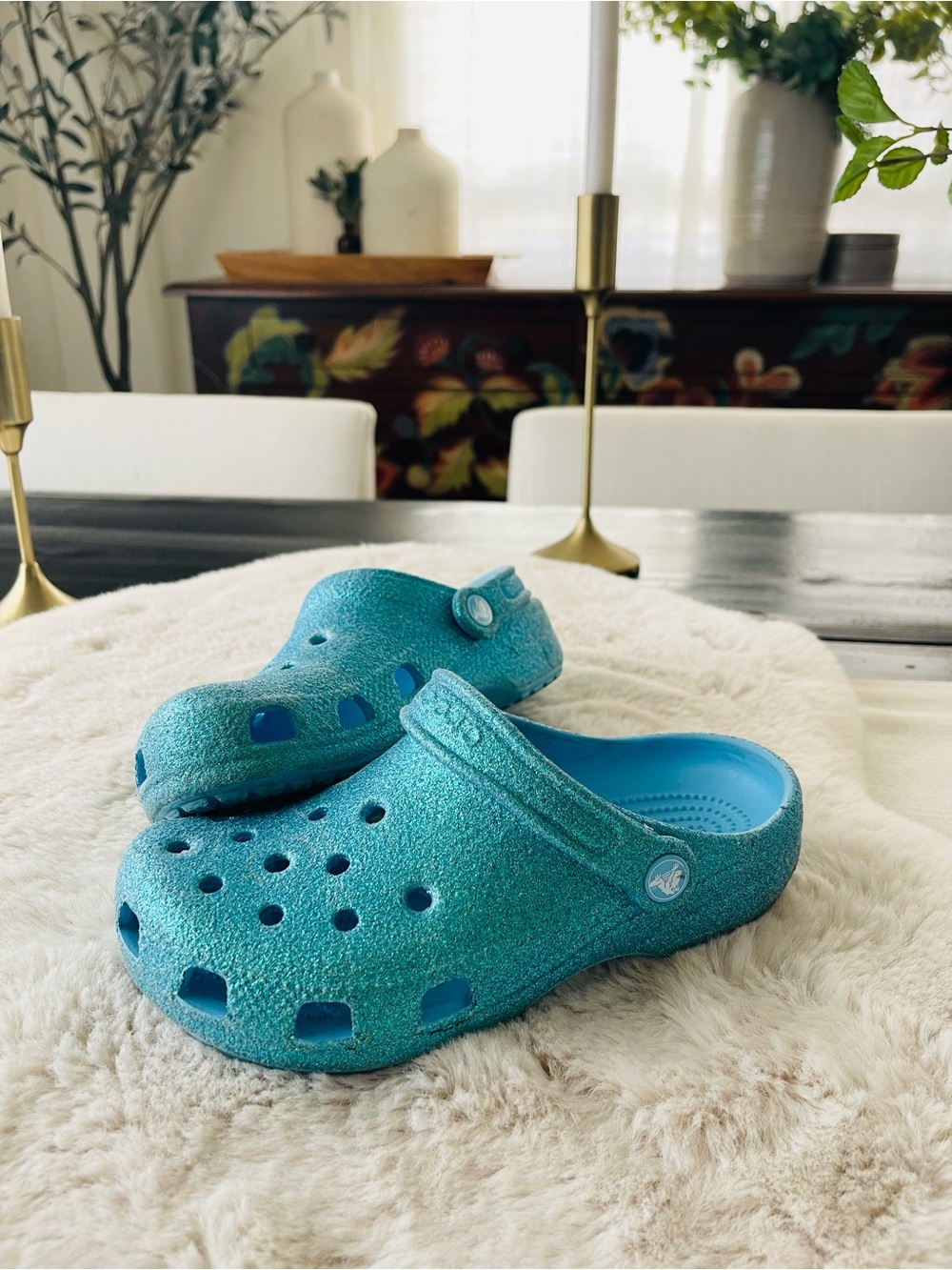 Crocs glitter shoes sz 3 youth - Picture 2 of 7